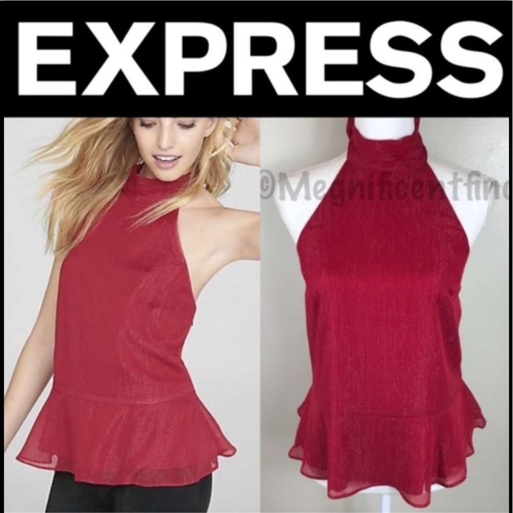 Express tie neck/open back shimmering halter - NWT